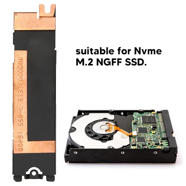 SSD Varmeaflederdæksel Aluminiumlegering Robust Holdbar Sikker SSD Varmeafledning SSD Heatsink Caddy Til Nvme M.2 NGFF SSD