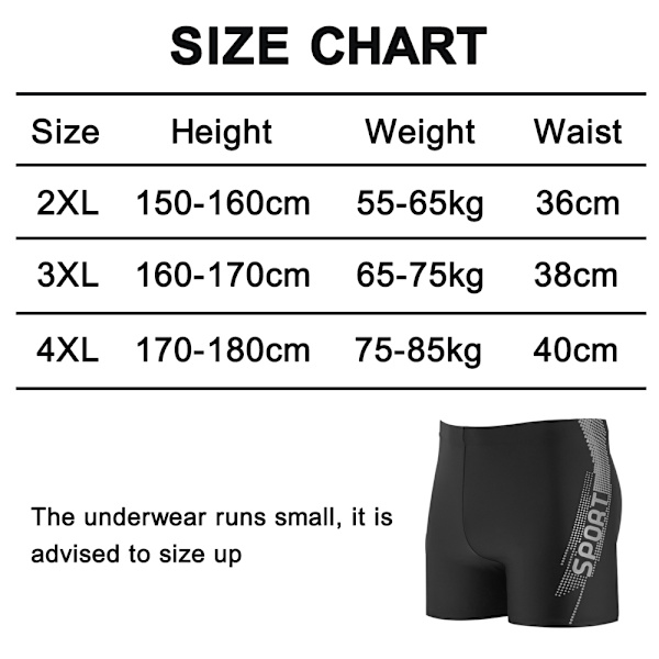 Herr fyrkantiga ben shorts herr bekväma badkläder för polyester tyg hög midja konservativa boxare vuxen simbyxor