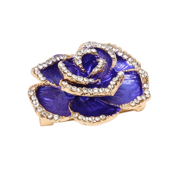 Elegant blomma brosch pin strass kronblad kläder accessoarer blomma brosch pin blåaktig lila