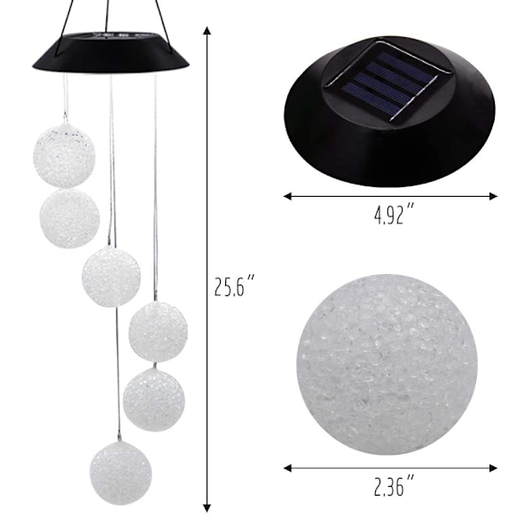 Vindklokker solcelle hagebelysning solcellelys dekorasjon hage hagelampe vanntett LED solcellelamper for terrasse dekk hage plen