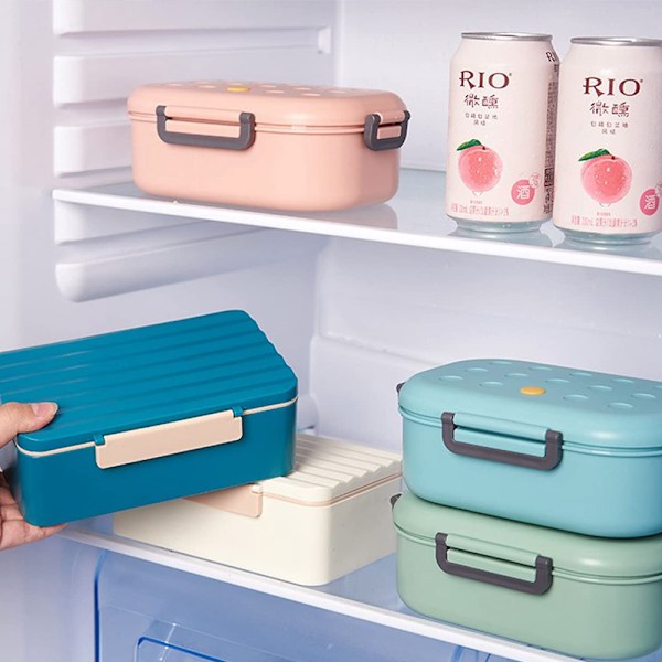 Firkantet madkasse til børn, unge og voksne, transportable picnic opbevaringsbokse, madbeholder til skoleelever med ske