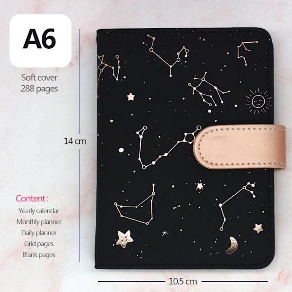 2023 Kalenderår Dagsplanerare Konstellationskalender - 10,5*14cm - Vecko-/Månadsagenda Organizerbok