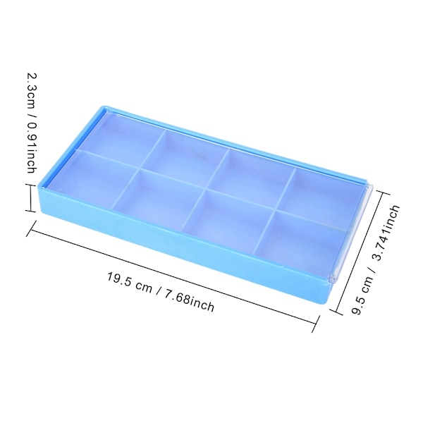 Plastik 8 Rum Opbevaringsboks Smykke Organizer Etui Ur Dele Beholder Værktøj