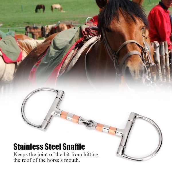 Rustfritt stål Dee Bit Snaffle Hesteutstyr Munnstykke med Kobber &amp; SS Ruller