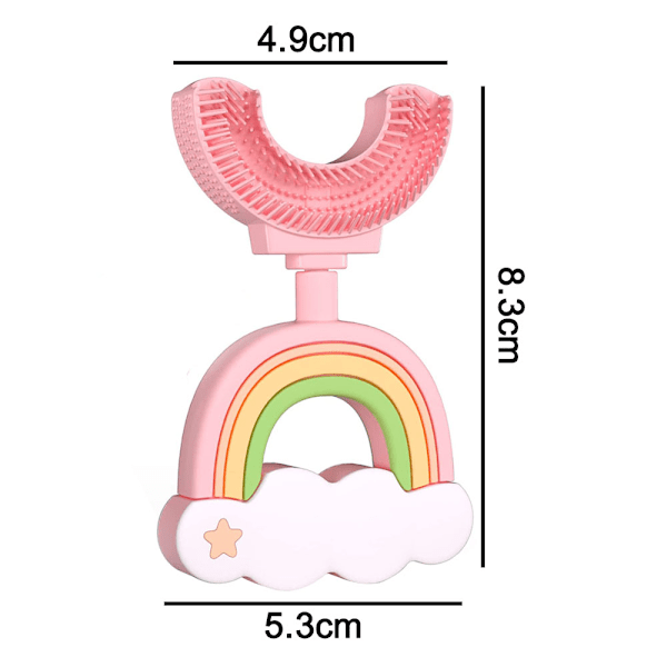 U-formad barntandborste med mjukt silikonborsthuvud, manuell träningsborste, 360° munhygienisk design för spädbarn och småbarn