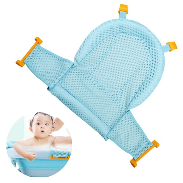 Baby badsäte spädbarn badsäte stödmatta, justerbar bekväm halkfri baby dusch nät badkar sitta upp nät för nyfödda