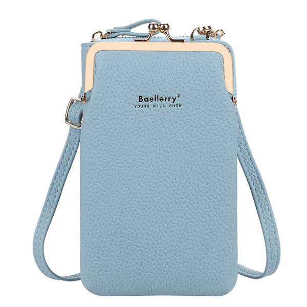 Klein Handy Väska, Dam Handväska, PU Läder Crossbody Väska Resväska Mobiltelefon Väska med Kortplats Justerbar