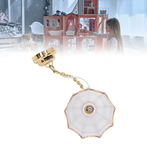 1:12 Dukkehus Loftlampe Model Metal Hvid Miniature LED Loftlampe Dukkehus Dekorationstilbehør