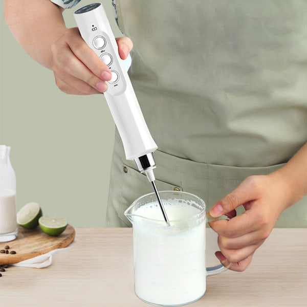 Melkeskummer Håndholdt Elektrisk Skummaskin USB Oppladbar Kaffeskummer for Kaffe, Latte, Cappuccino, Eggevisper, Varm Sjokolade