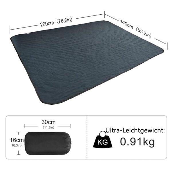 Picknickfilt, Vattentät, Picknickfilt för Utomhusbruk, 140 cm X 200 cm, Snabbtorkande och Lätt att Rengöra, Mycket Lämplig för Camping, Utomhus, Picknickar,