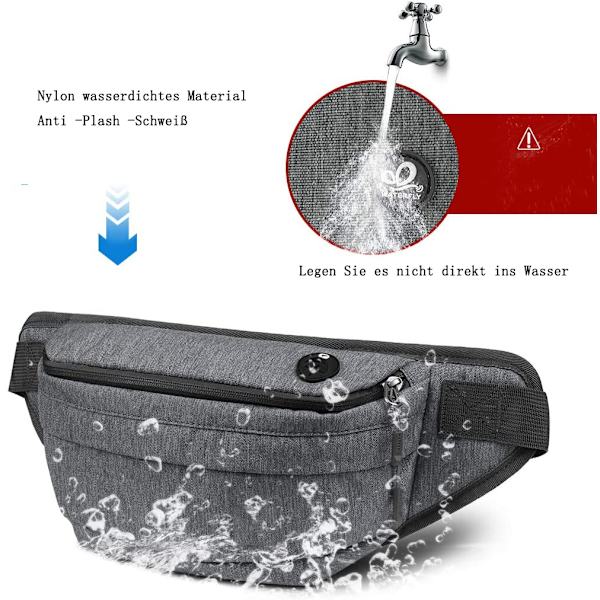 Magemaske for menn og kvinner, stor: belteveske midjeveske sportsbelteveske mobil vanntett hofteveske utendørs hunder hofte midje nylon jobb festival fanny pack