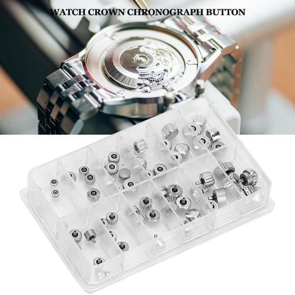Urkrone i rustfritt stål Chronograph Button Watch Replacement Accessory