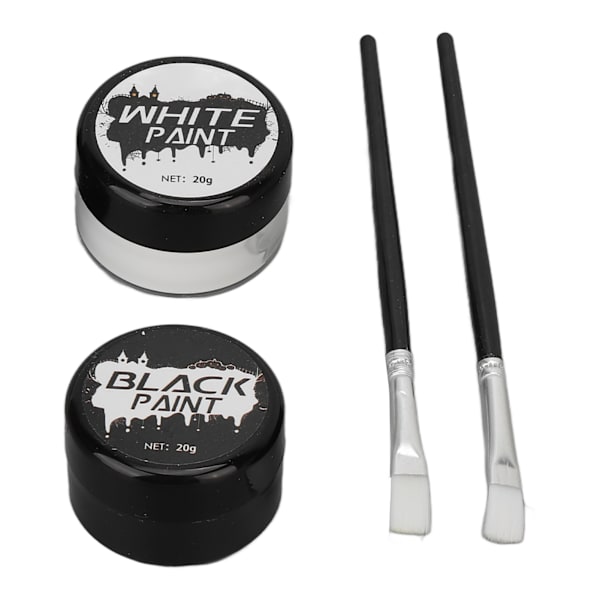 Halloween ansiktsmålning kit svart och vitt högpigmenterad ansiktskroppsfärg för DIY cosplay temafester