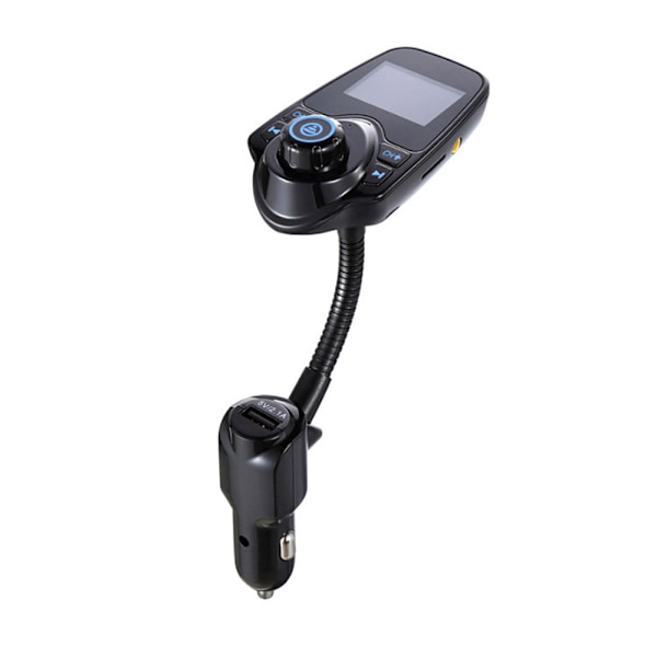 Bluetooth FM-sender, trådløs lydadapter til bilen, konfigurations-USB-port, understøtter AUX-indgang, 1,44 tommer display, TF-kortslot