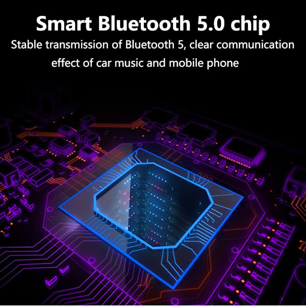 Bluetooth FM-sender til bil, trådløs Bluetooth 5.0 bilradioadapter-sender QC 3.0 dobbelt USB-billader-sæt med håndfri opkald og musik