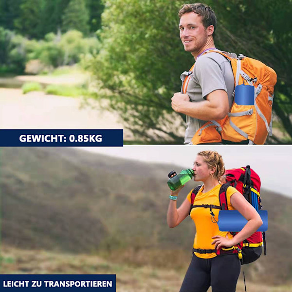 Självuppblåsande liggunderlag 9 cm hög camping luftmadrass självuppblåsande med integrerad kudde utomhus campingmatta liggunderlag liten packstorlek med