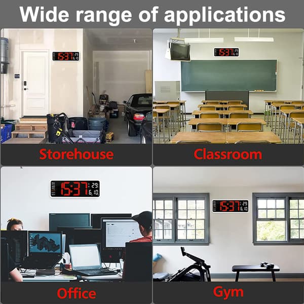 Datum och temperaturvecka, Stor display digital klocka med tid
