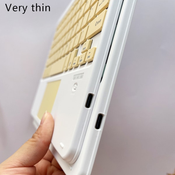 Ultraohutka ohjainlevyllä varustettu langaton Bluetooth-näppäimistö - Yleismaailmallinen latautuva näppäimistö iPadille, iOS:lle, Androidille ja Windows-laitteille