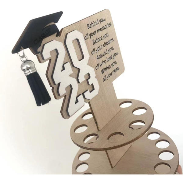 2024 Ny Gradert Graduasjonskort Holder med 24 Hull, 2 Stk Unik Pengeholder Kontant Gaveideer for Graduasjonsfest Utstyr Kort
