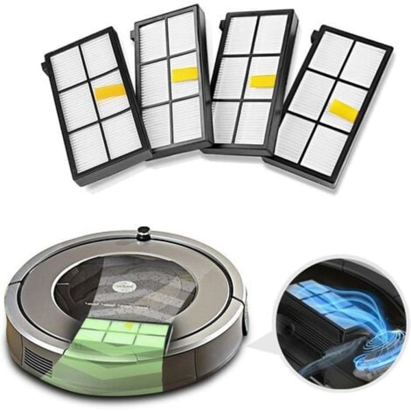 Ersättningsborstar Kit Reservdelar Kompatibel med iRobot Roomba Serie 800 860 870 880 890 och 900 960 980 - Pack med 14 st