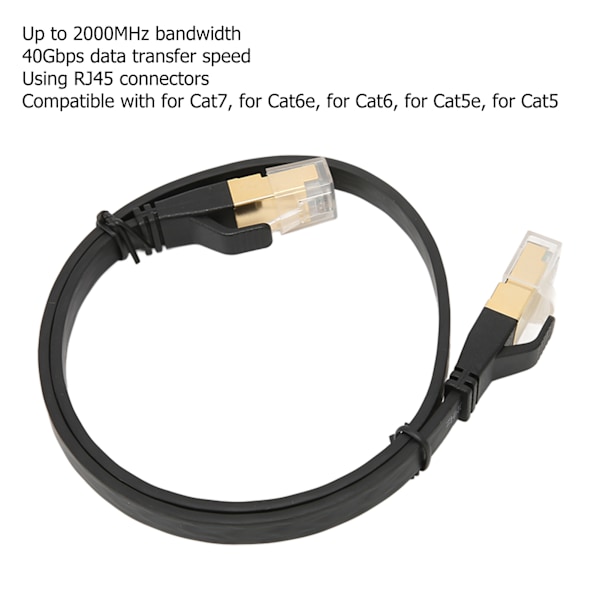 Cat 8 Ethernet Kabel 40Gbps 2000Mhz RJ45 Han Interface 0.5 meter/19.7in Ethernet Ledning til PS5 til Router