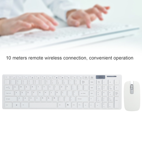 Mus och tangentbord set trådlös 10m fjärranslutning smart sleep fingerboardand mus combo för IOS/Windows/AndroidVit