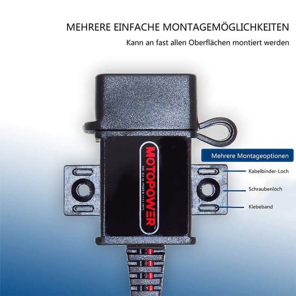Motorsykkel USB med Voltmeter