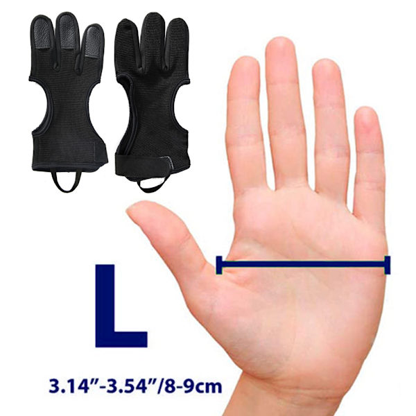 Bågskyttehandske, halkfri andningsbar tre-finger skyttehandskar, skyttejakt Targeting Bow Tab bågskyttetillbehör, material halkfri vadderad