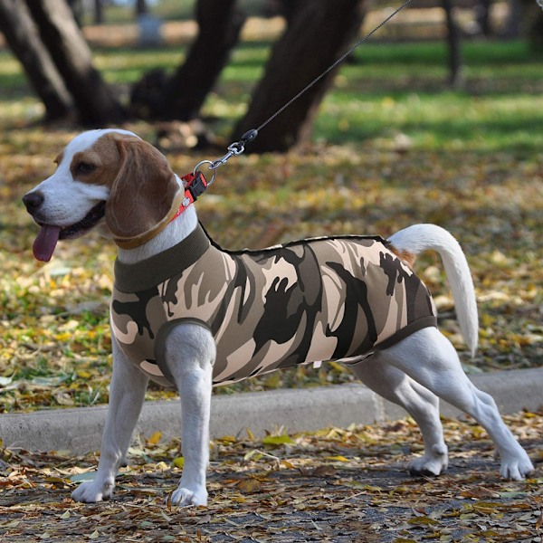 Hundegendannelsesdragt Kattedragter til Abdominal Sår Gendannelses T-shirt til Han Hun Kæledyr Kirurgisk Snug Dragt Efter Operation Anti-Slik Hund Onesies