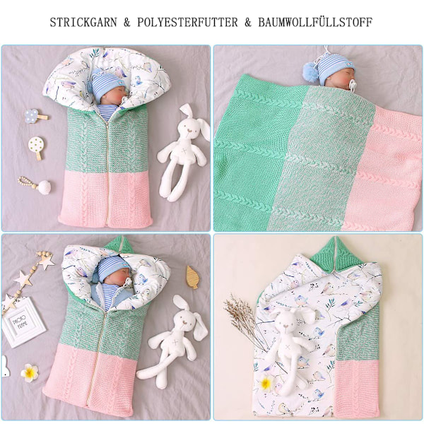 Nyfödd Bunting Bag Baby Sovsäck Swaddle Varm Vinterfilt Kuvert Dragkedja