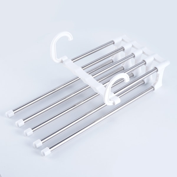O-Kinee Buksebøjler Pladsbesparende Multiple, 2 stk. Bukse Bøjler i Rustfrit Stål Udtrækkelige, Foldbare Multi Bøjler, Magic Hanger Organizer
