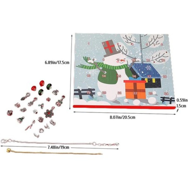 Adventskalender barn smycken, KkvoGmle, 2 armband/22 tillbehör, flerfärgad