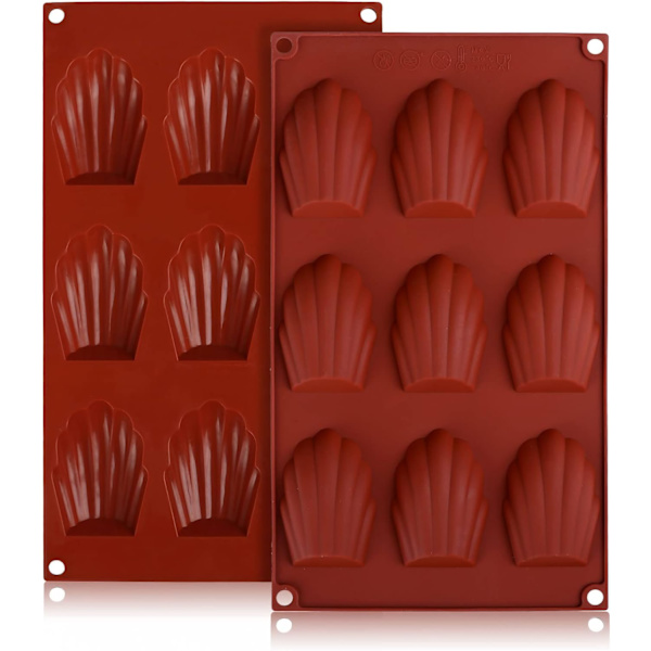 2 stk. Skal silikone kageform Madeleine Form Bagning/kiks/silikone mousse kageform