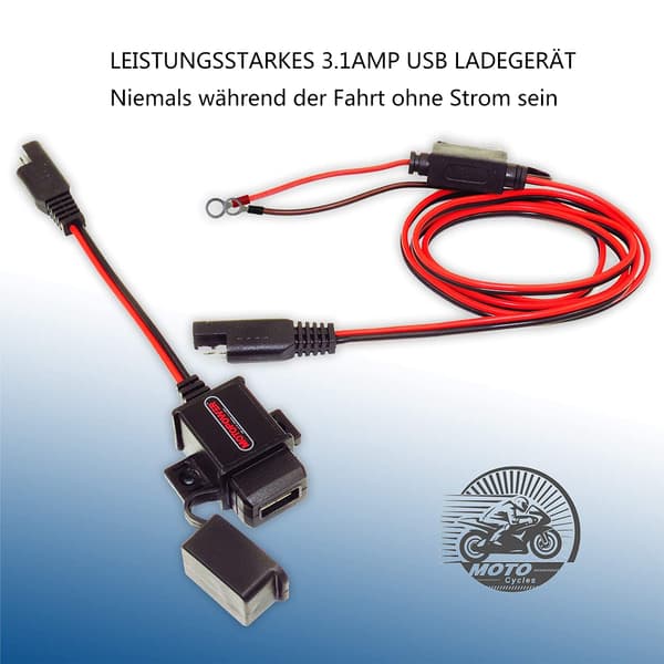 Motorsykkel USB med Voltmeter