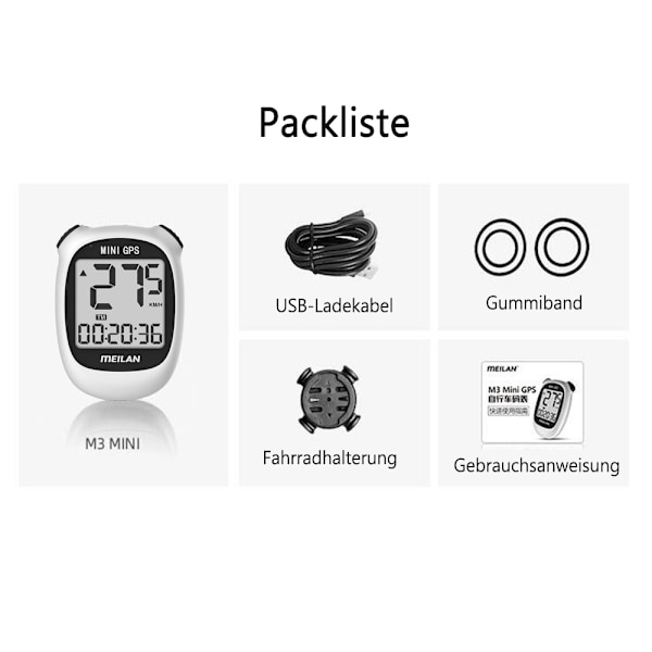 Mini GPS Cykelcomputer, Trådløs Cykelkilometertæller og Speedometer Cykelcomputer IPX5 Vandtæt Cykelcomputer med LCD-display til Udendørs Brug