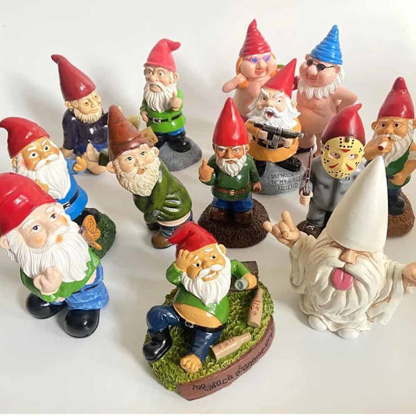 Trädgårdstomte Staty Utomhus Rolig Tomte Dekorativ Tomte Gräsmatta Staty för Uteplats Veranda Trädgård