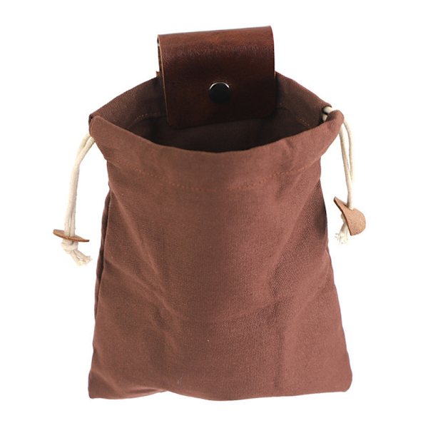 Läder Canvas Väska, Foderväska Foderväska Vaxad Canvas Fruktplockningsväska Svamppåse Läder Bushcraft Bältesväska Bärbar Hopvikbar Väska