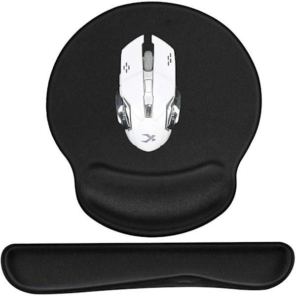 Tastatur håndledsstøtte og musemåtte med håndledsstøtte, memory foam sæt til computer/laptop/Mac, holdbar & komfortabel & letvægt for nem skrivning &