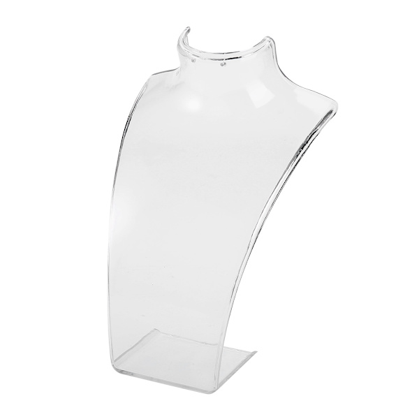 Halsband Örhänge Hållare Mannekäng Huvud Byst Stativ Modell Butik Smycken Display Ställ (Transparent)