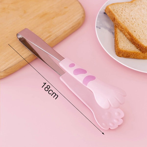 Køkken Madlavningsklemme, Sød Poteformet Rustfrit Stål Salat Grill Madklemme, Pink