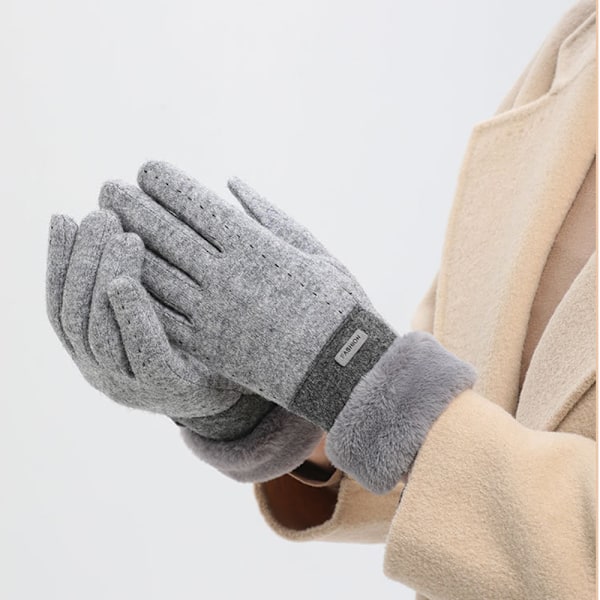 Dame vinter varme touchscreen handsker med fleeceforede strikkede vinterhandsker til koldt vejr