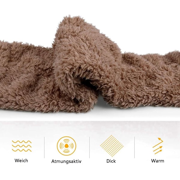 Dame Plyssede Overknæstrømper Fluffy Vinter Varme Strømper Teddy Fleece Overknæstrømper Bløde Knæstrømper til Efterår Vinter Hjemmesokker Vinterstrømper