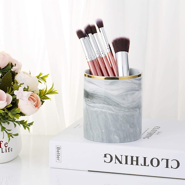 Meikkisiveltimen pidike matkasiveltimille Kotelo Laukku Kuppi Säilytys Pölytiivis kultareunuksella kynäteline pöytäkone meikkisivellin eyeliner kulmakynän säilytys