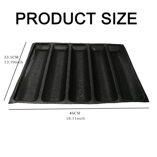 Silikone Perforerede Bageforme Sandwichform Fransk Baguette Brødform Madmåtte 5 Brød Non-Stick Bageunderlag