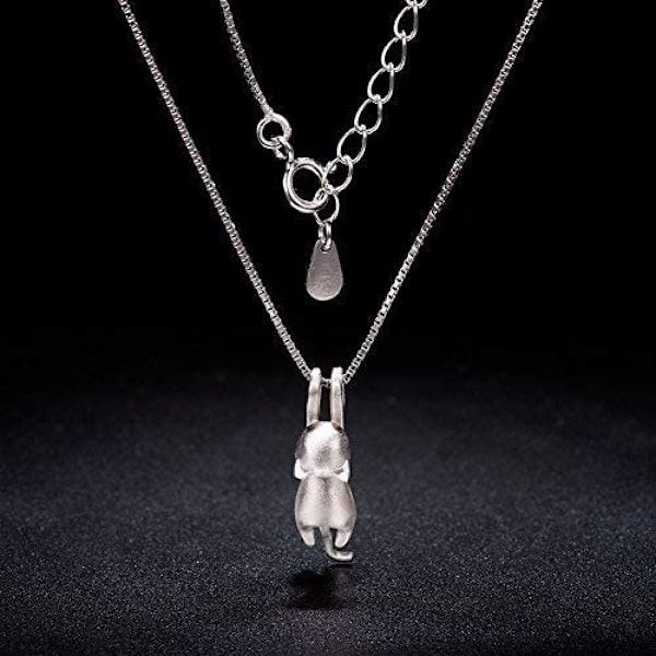Kvinnors katt-hänge i 925 sterling silver, djur kärlek mode elegant present till flickor