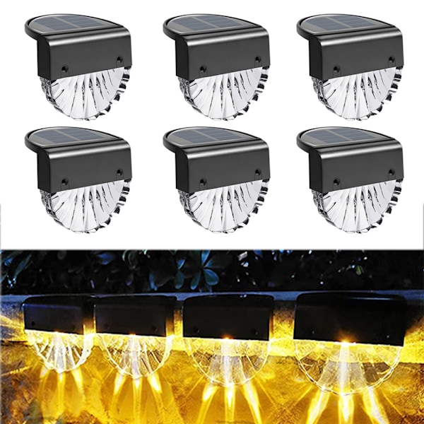 Vanntette Solcellelamper Hagedekorasjon, LED Solcellehagelamper for Terrasse, Hage og Trappetrinn, Solcellelampe med 2 Moduser - Varm Hvit/Fargeskiftende