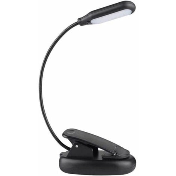 Genopladelig Boglampe, LED Clip Læselampe til Bog i Sengen, 3 Farver 3 Lysstyrker, Op Til 60 Timers Øjenbeskyttende Læsning, Varm Hvid, Perfekt til Børn