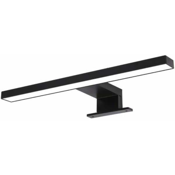 LED Baderomsspeillampe med Stikkontakt, Farge: Matt Svart, Overflatemontert Vegglampe, Skapbelysning, Klemmelampe, Kaldhvit, Lyskildeeffekt: 5