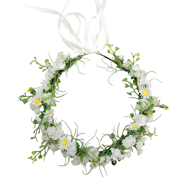 Hääkukkaseppele rusettinauhalla, morsiusneito, lasten hiusvanne, säädettävä nauha, häät, festivaalit, juhlat