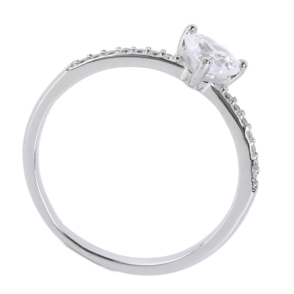 Zirkonia S925 Silver Ring Hjärtformad Glittrande Söt Elegant Zirkonia Silver Ring för Kvinnor S925 Silver 6